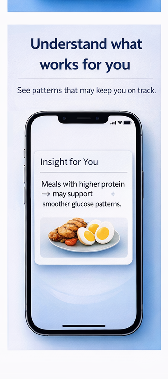 Insight for You — meals with higher protein may support smoother glucose patterns